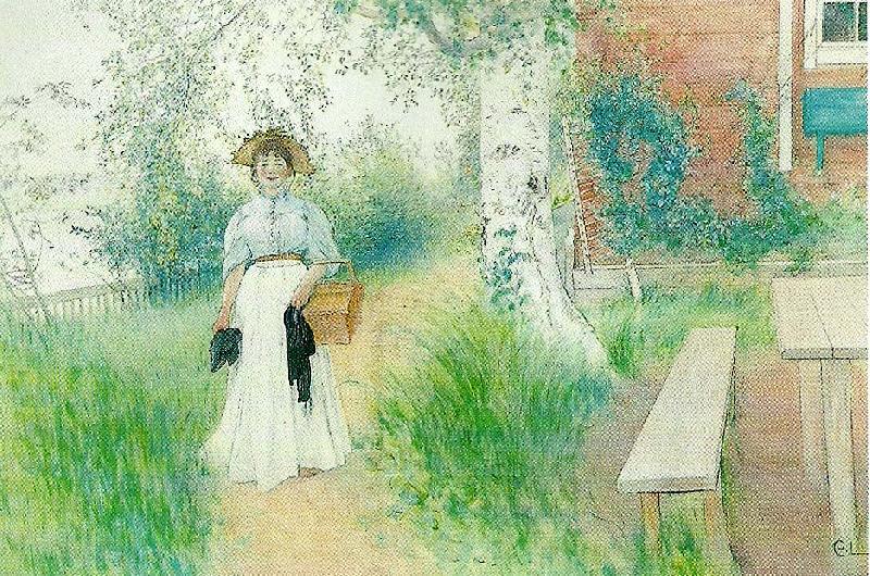 Carl Larsson martina  i tradgarden